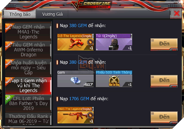 CrossFire Legends: Nạp 1 tặng 1 nhân dịp mùa giải Star League sắp khởi tranh 7