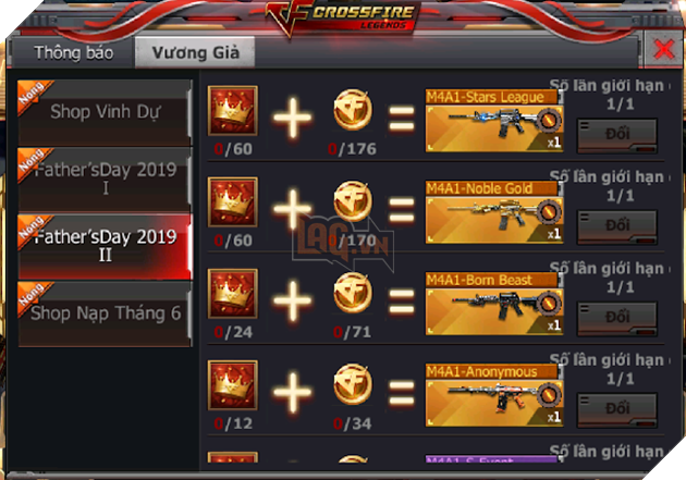 CrossFire Legends: Nạp 1 tặng 1 nhân dịp mùa giải Star League sắp khởi tranh 9