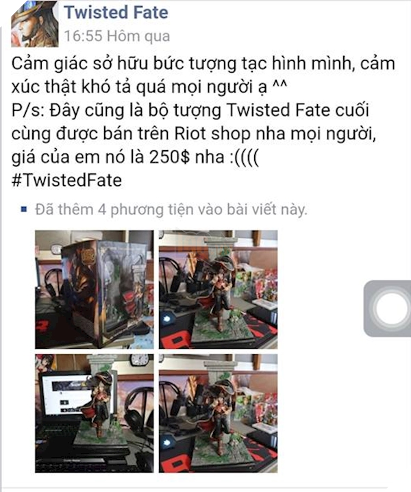 Thanh khiên khoe tượng Twisted Fate fake bị cộng đồng bốc phốt không thương tiếc