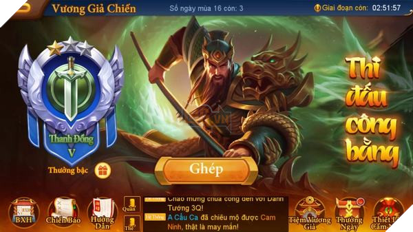 Danh Tướng 3Q VNG giới thiệu tính năng hiếm: PvP không tính lực chiến