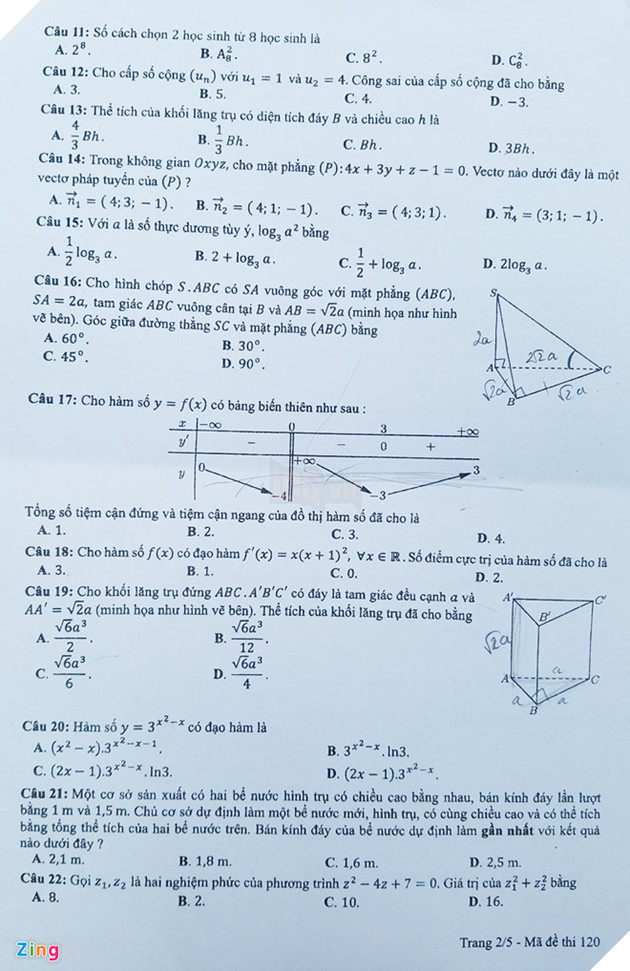 Bai giai de thi mon Toan THPT quoc gia 2019 hinh anh 2 