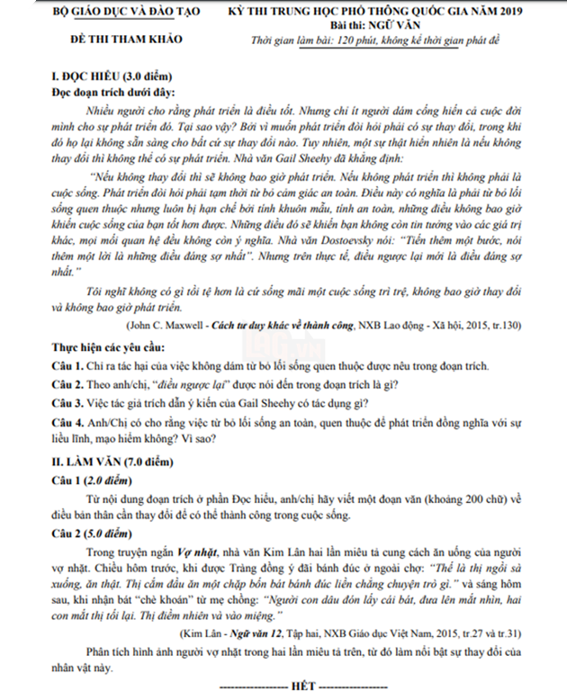 Đề thi đáp án môn văn kỳ thi THPT Quốc Gia 2019 đầy đủ và chính xác - Hỏi về tác phẩm Ai đã đặt tên cho dòng sông?  2