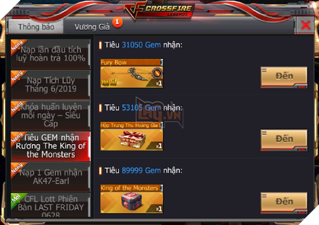 CFL Lottery nhân dịp thứ 6 cuối cùng của tháng với phần thưởng lên đến 10000 GEM 5