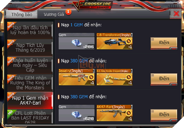 CFL Lottery nhân dịp thứ 6 cuối cùng của tháng với phần thưởng lên đến 10000 GEM 6