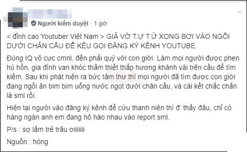 Đỉnh cao Youtuber Việt: Giả nhảy cầu tự tử để xin sub để rồi bị ném đá tơi bời 3