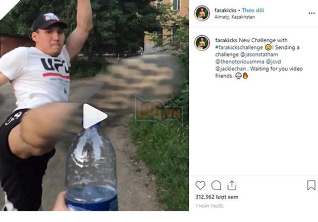 Trào lưu Thử thách đá nắp chai được khởi xướng từ ai?