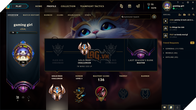 LMHT: Xuất hiện cô nàng có tận 3 tài khoản Thách Đấu và chỉ chơi mỗi Katarina 2