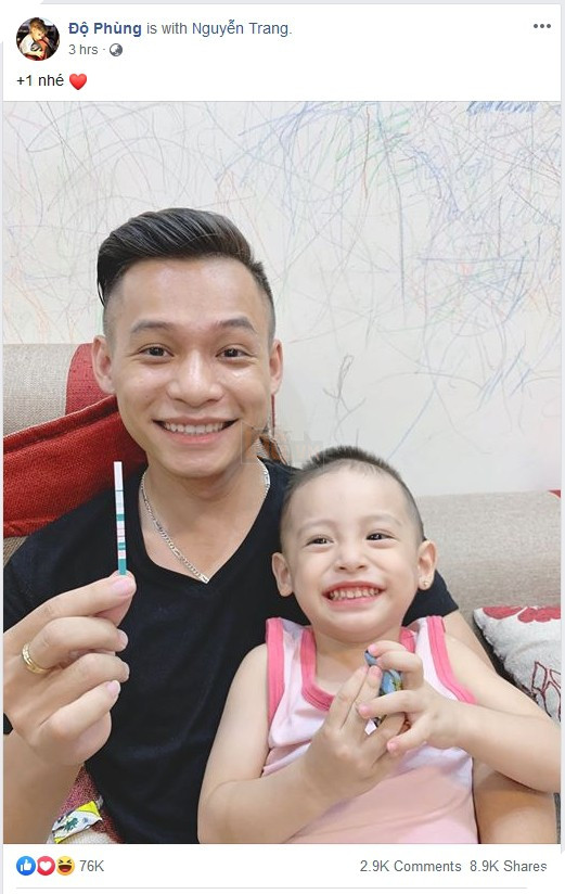 Độ Mixi bất ngờ khoe 2 vạch , thông báo gia đình mình sắp có thành viên mới