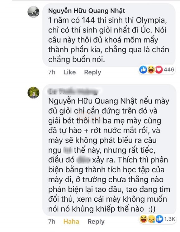 Thanh niên kiếm người phản biện, đụng phải thí sinh chung kết Olympia và bị phản damge cực gắt
