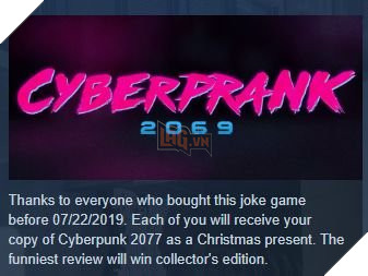 Tựa game Cyberprank 2069 đạo nhái Cyberpunk 2077, và cuối cùng đã bị gỡ bỏ khỏi Steam 3