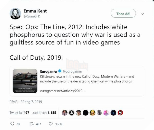 Call of Duty: Modern Warfare gây tranh cãi vì Killstreak Phốt-pho trắng 4