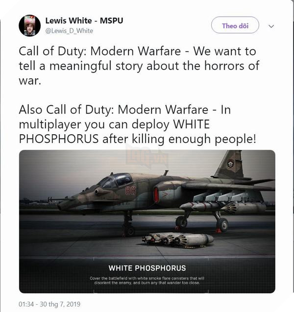 Call of Duty: Modern Warfare gây tranh cãi vì Killstreak Phốt-pho trắng 5