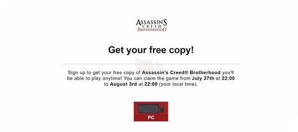 Ubisoft tặng Assassin's Creed Brotherhood, làm sao để lấy? 2
