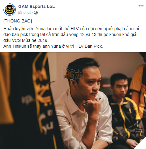 LMHT: GAM lại dính án phạt vì HLV Yuna làm mất thẻ Huấn luyện viên