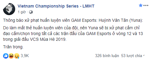 LMHT: GAM lại dính án phạt vì HLV Yuna làm mất thẻ Huấn luyện viên 2