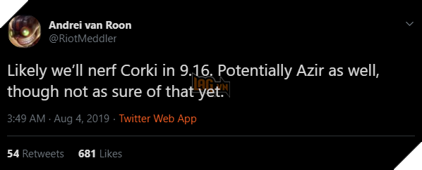 LMHT: Riot lại nerf Azir vì quá mạnh trong tay của Faker