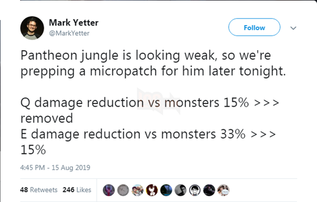 LMHT: Pantheon được buff nóng bởi vì quá yếu khi Đi rừng 2