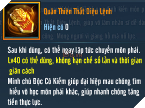 VLTK Mobile lai cho phep chuyen doi mon phai khong gioi han VLTK Mobile lại cho phép chuyển đổi môn phái không giới hạn