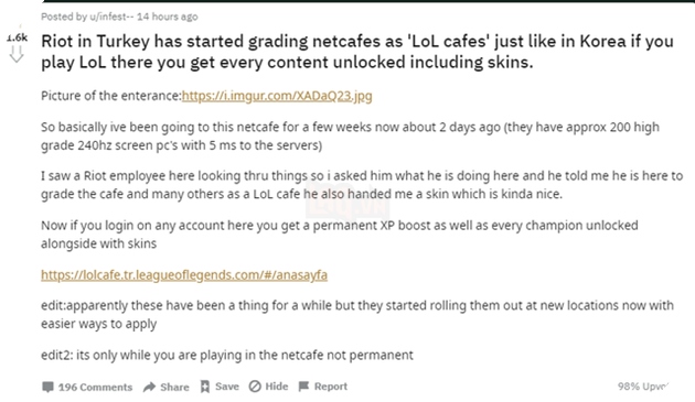LMHT: Riot mở hệ thống quán net tại Thổ Nhĩ Kỳ, vào chơi là được tặng skin miễn phí 3