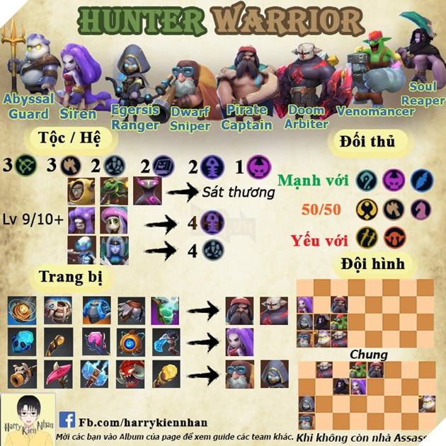 Auto Chess Mobile: Hướng dẫn đội hình Hunter Warrior đúng chuẩn rank Queen cùng chuyên gia