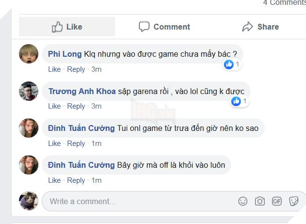 Garena bất ngờ bị sập server cổng vào log in của tất cả game LMHT, Liên Quân Mobile và Âm Dương Sư 2