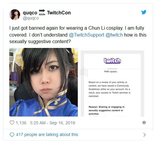Nữ streamer bất ngờ bị Twitch ban vì...ăn mặc quá kín đáo 4