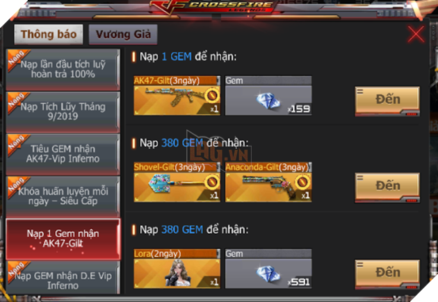 CrossFire: Legends: Sở hữu AK47-Gilt cùng nhân vật VIP Lora với giá 1 GEM 3