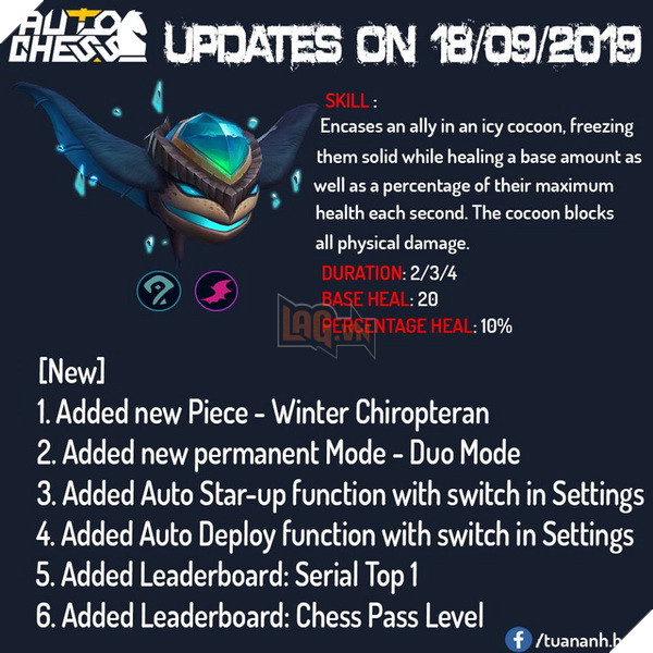 Auto Chess Mobile: Chi tiết bản cập nhật 19/09 - Winter Chiropteran chính thức ra mắt 