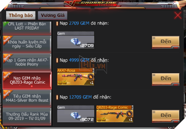 CrossFire:Legends: Kết thúc tháng 9 bằng sự kiện nạp 1 nhận 279 GEM 5