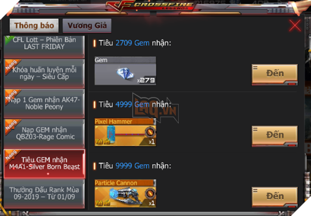 CrossFire:Legends: Kết thúc tháng 9 bằng sự kiện nạp 1 nhận 279 GEM 6