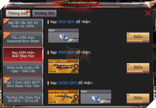 CrossFire Legends: Nạp 1 được 2, nhận vũ khí VIP AK47 Born Beast Thức Tỉnh ngay hôm nay 7