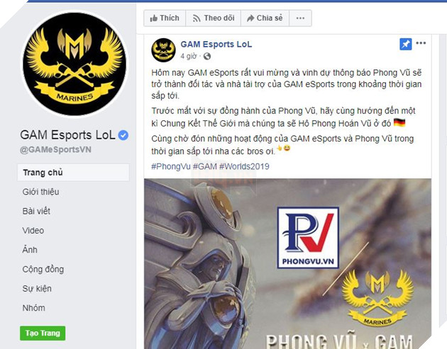 LMHT: Phong Vũ bất ngờ trở thành nhà tài trợ mới nhất, đồng hành cùng GAM đến với CKTG 2019