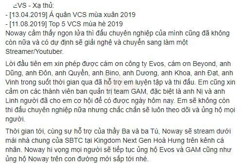 LMHT: Noway từ giã đấu trường chuyên nghiệp, trở thành thành viên của Lớp Thầy Ba 2