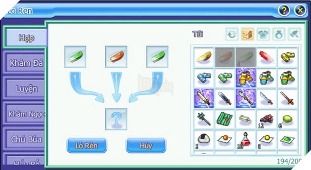 TS Online Mobile: Hướng dẫn Lò Rèn và bảng Khảm Đá với chức năng đầy đủ cho Tân Thủ 2