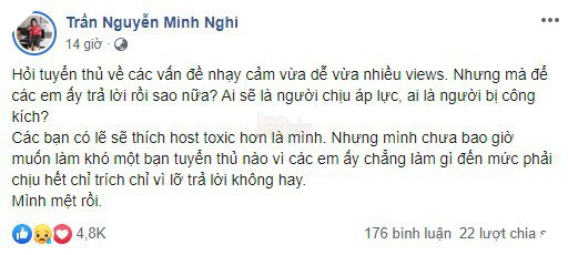 LMHT: Bị game thủ chỉ trích phỏng vấn nhạt, MC Minh Nghi bức xúc, bảo rằng mình mệt rồi  4