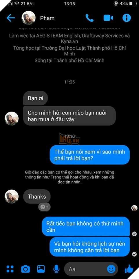  
Đoạn tin nhắn đối thoại giữa Robert Chen và cô gái lạ mặt.