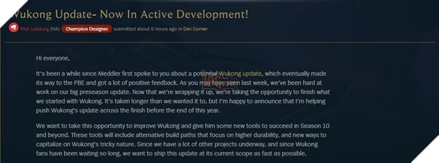 LMHT: Ngộ Không sẽ được làm lại hoàn toàn trước khi năm 2019 kết thúc 2