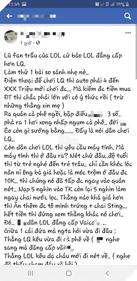 Hạ bệ LMHT và cho rằng LQMB mới là thượng đẳng, anh chàng bị cộng đồng ném đá không thương tiếc - Ảnh 1.
