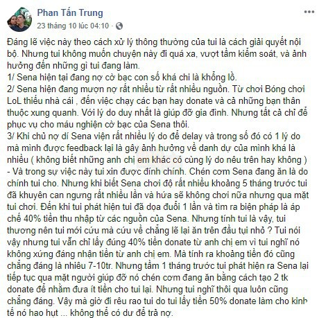 LMHT: Không chỉ mượn nợ, Sena cũng đã từng dính vào rất nhiều tai tiếng từ khi còn là tuyển thủ