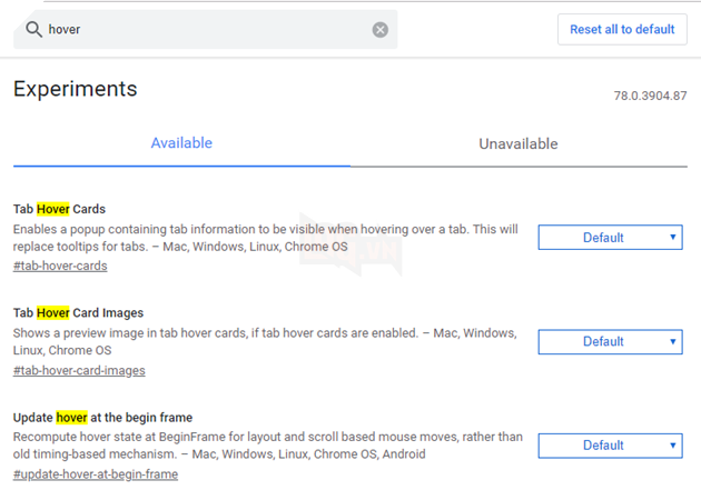 Hướng dẫn: Cách tắt tính năng hiển thị nội dung trên tab của bản cập nhật Google Chrome 78 3