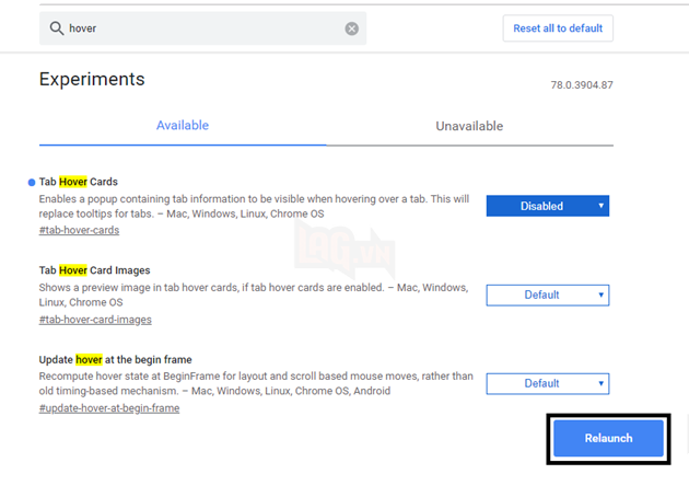 Hướng dẫn: Cách tắt tính năng hiển thị nội dung trên tab của bản cập nhật Google Chrome 78 5