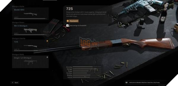 725 Shotgun trong Call of Duty: Modern Warfare chắc chắn sẽ được điều chỉnh