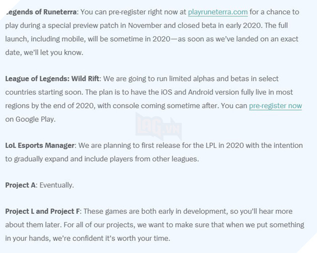 Riot Games tiết lộ thời gian ra mắt các tựa game mới - LMHT:Tốc Chiến sẽ xuất hiện cuối năm 2020 - Ảnh 2.