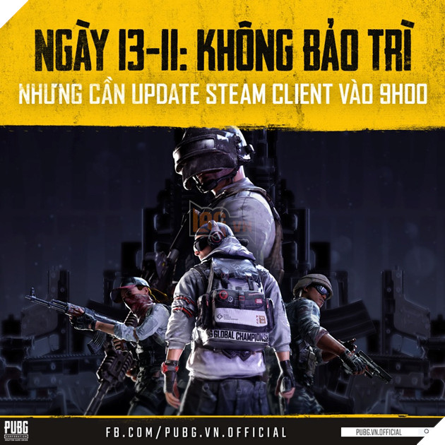 PUBG PC: Thông báo không bảo trì định kỳ vào sáng ngày 13.11.2019