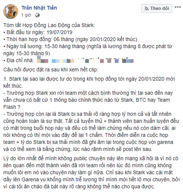 LMHT: Ông chủ SGD tuyên bố chưa bao giờ trễ lương Stark, tiếp tục công kích Garena mù mắt và năng lực yếu kém - Ảnh 2.