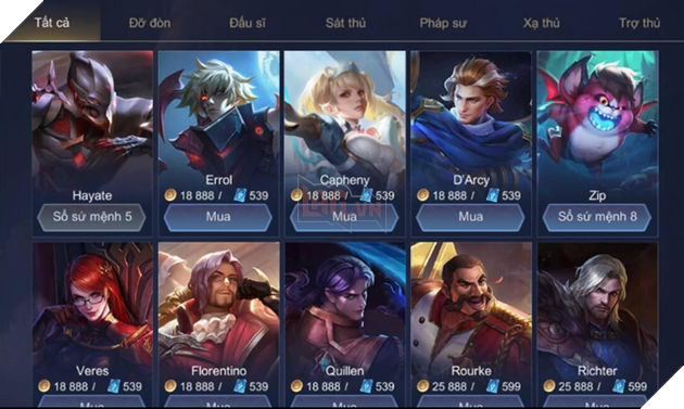 Liên Quân Mobile: Garena tặng FREE 10 tướng, gồm cả Zip và Astrid vào ngày 8/12 tới 3