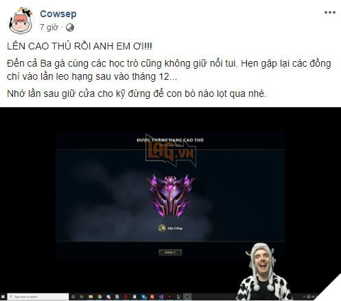 LMHT: Cowsep tự tin tuyên bố sắp sang Việt Nam làm Vlog, fan hâm mộ tư vấn nhờ thầy Ba làm hướng dẫn viên - Ảnh 2.