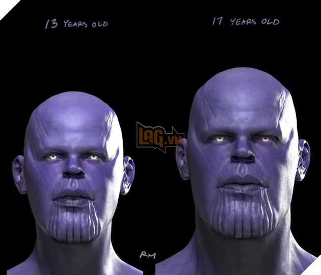 Thanos từ tạo hình sơ sinh đến khuôn diện thời niên thiếu