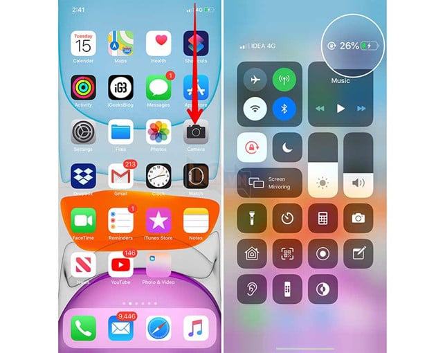Hướng dẫn: Xem phần trăm pin trên dòng iPhone có thiết kế Notch 4