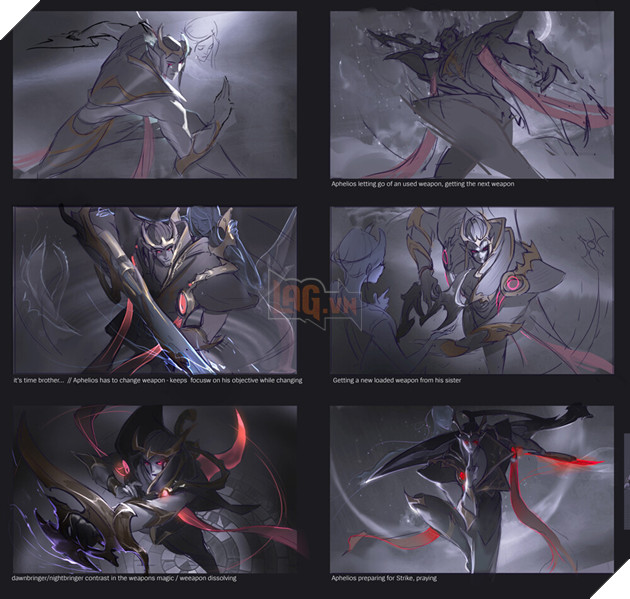 LMHT: Tìm hiểu quá trình tạo nên hình nền của Song Nguyệt Chiến Binh Aphelios 6